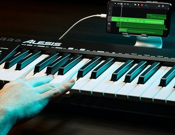 Alesis Q49 MKII USB MIDI Keyboard Controller, 49-Key, Action Position Back