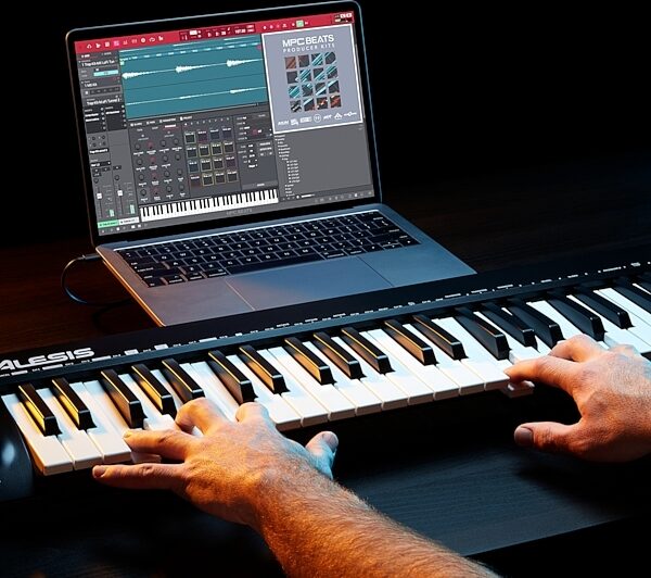 Alesis Q49 MKII USB MIDI Keyboard Controller, 49-Key, Action Position Back