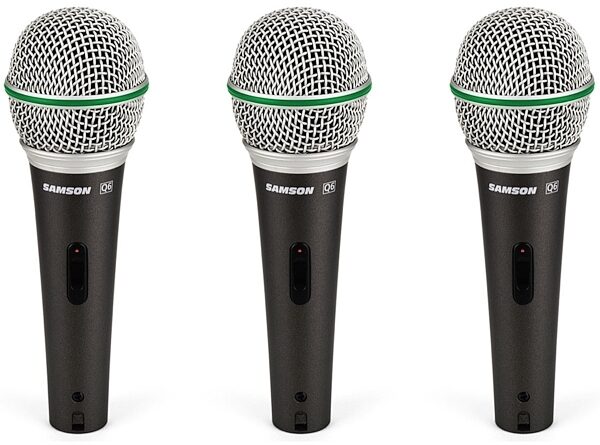 Samson Q6 Handheld Dynamic Microphone, 3-Pack, New, Main