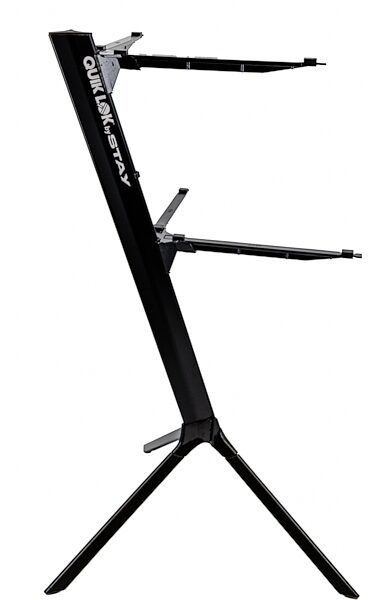 Quik Lok by Stay Music Slim Keyboard Stand (2-Tier), Black, Action Position Back