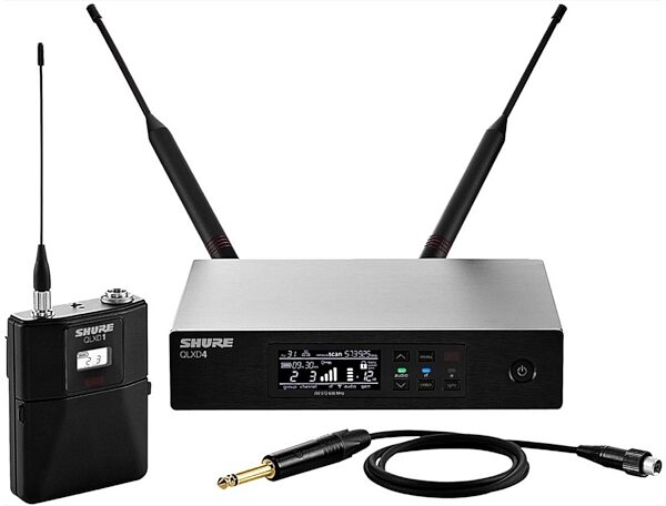 Shure QLXD14 Instrument Wireless System with QLXD1 Bodypack and QLXD4 Receiver, Band G50 (470 - 534 MHz), Main