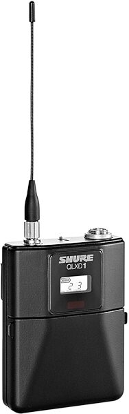 Shure QLXD14/85 Wireless System with WL185 Lavalier Microphone, Bodypack Angle
