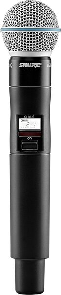 Shure QLXD24/B58 Wireless System with Beta 58A Handheld Microphone Transmitter, Band G50 (470 - 534 MHz), Detail Front