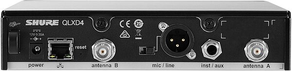 Shure QLXD14/93 Wireless System with WL93 Lavalier Microphone, Action Position Back