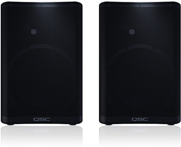 QSC CP12 Compact Powered Loudspeaker, Pair, with QSC Tote Bags, qsc