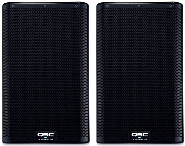 QSC K8.2 Powered Loudspeaker (2000 Watts, 1x8"), Pair, with Totes, Pair