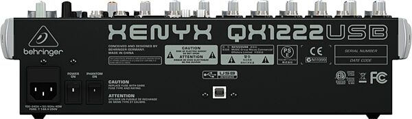 Behringer QX1222USB XENYX USB Mixer, 12-Channel, Rear