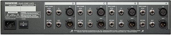 Mackie QuadCompGate 4-Channel Digital Compressor/Gate, Rear