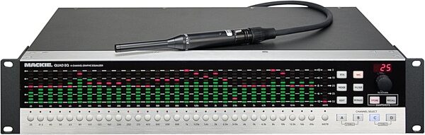 Mackie QuadEQ 4-Channel Digital Graphic Equalizer, Front Slant