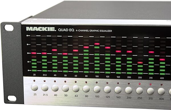 Mackie QuadEQ 4-Channel Digital Graphic Equalizer, Left Closeup
