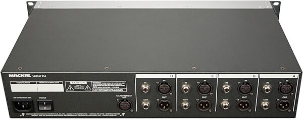 Mackie QuadEQ 4-Channel Digital Graphic Equalizer, Rear Slant High