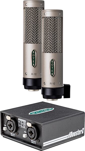 Royer Labs R-10 Large Element Mono Ribbon Microphone, Bundle, Pair with dBooster2 R-DB22, Main