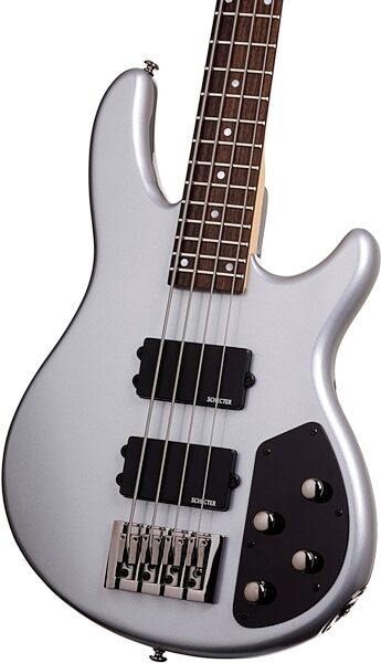 Schecter Raiden Custom-4 Electric Bass, Metallic Silver - Body