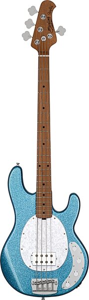 Sterling by Music Man Ray34 Electric Bass Guitar, Blue Sparkle, Blemished, Action Position Back