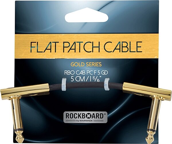 RockBoard Gold Series Flat Patch Cable, Black, 1.97 inch / 5 cm, Action Position Back