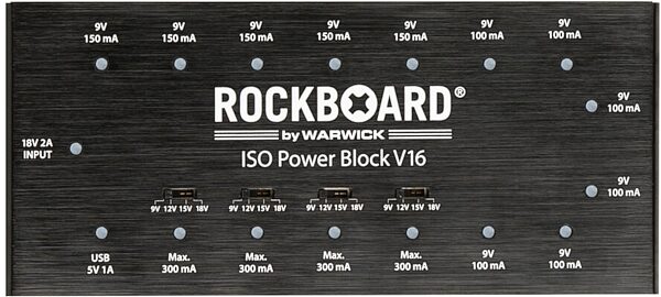 RockBoard ISO Power Block V16 Isolated Multi-Power Supply, New, Action Position Back