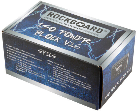 RockBoard ISO Power Block V16 Isolated Multi-Power Supply, New, Action Position Back