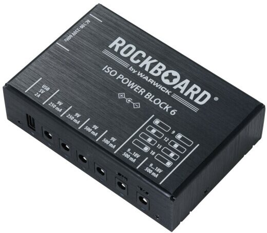RockBoard ISO Power Block 6 IEC Isolated Multi-Power Supply, New, Action Position Back