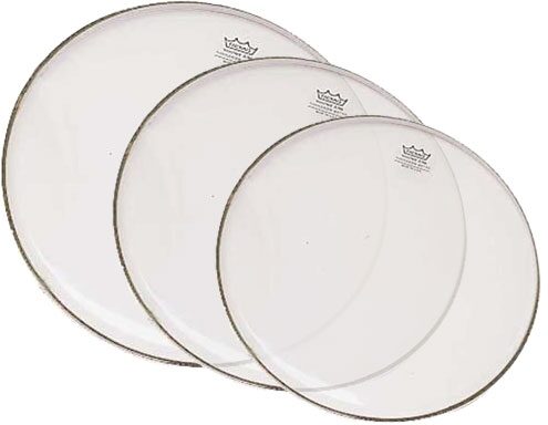 Remo Clear Ambassador Tom Drumhead Pack, 10, 12, and 14 inch, Pack 1, Main