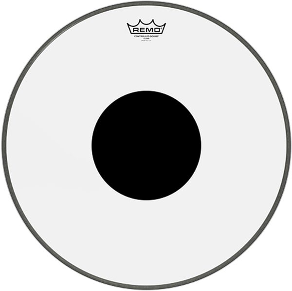 Remo Clear Controlled Sound Bass Drumhead (Black Dot), 18 inch, Action Position Back