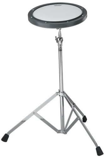 Remo Practice Pad with Coated Ambassador Head, Gray, 6 inch, RT-0006-ST, with ST1000 Stand, Main