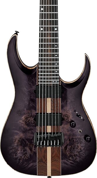 Ibanez RGA217P1PB Premium Electric Guitar, 7-String (with Gig Bag), Deep Twilight Burst, Action Position Back