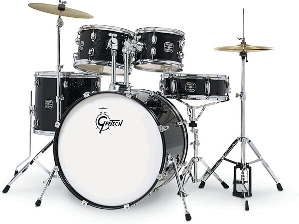Gretsch RGE625 Renegade Drum Kit with Cymbals (5-Piece), Black Mist, Action Position Back