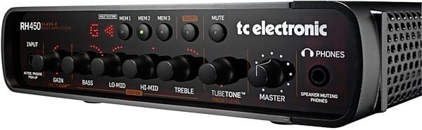TC Electronic RH450 Bass Amp Head (450 Watts), Angle