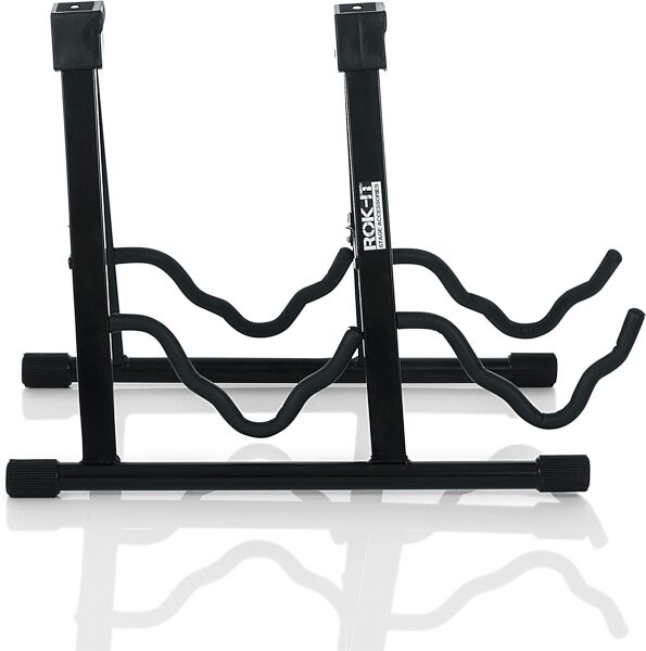 Gator RI-GTRAU2X Rok-it Double A-Frame 2-Guitar Stand, New, Action Position Side