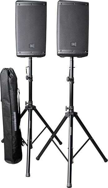 Gator Rok-It Aluminum Tripod Speaker Stand Set (with Gig Bag), New, Action Position Back