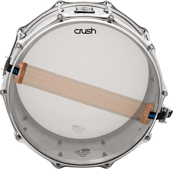 Crush Rolled Brushed Aluminum Snare Drum, Action Position Back