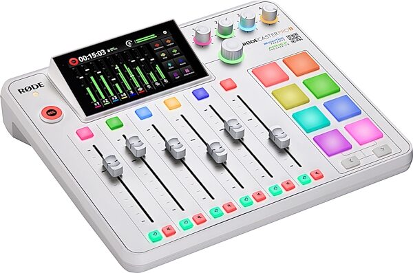 Rode RODECaster Pro II Audio Production Studio, White, Action Position Back