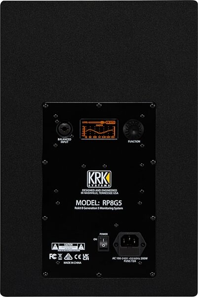 KRK RP8G5 Rokit 8 Generation 5 Studio Monitor, New, KRK-ROKIT-8-GENERATION-FIVE-POWERED-STUDIO-MONITOR-Back