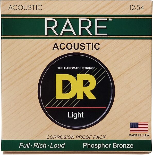 DR Strings Rare Acoustic Guitar Strings, 12-54, RPM-12, Light, view