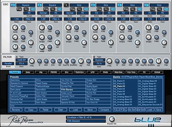 Rob Papen Blue Software Synthesizer, Main