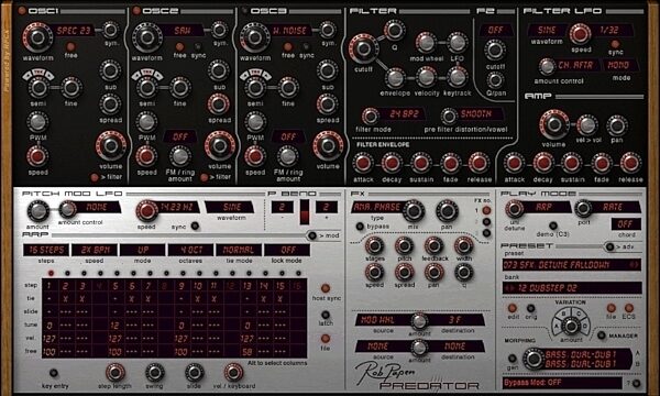 Rob Papen Predator Software Synthesizer, Main