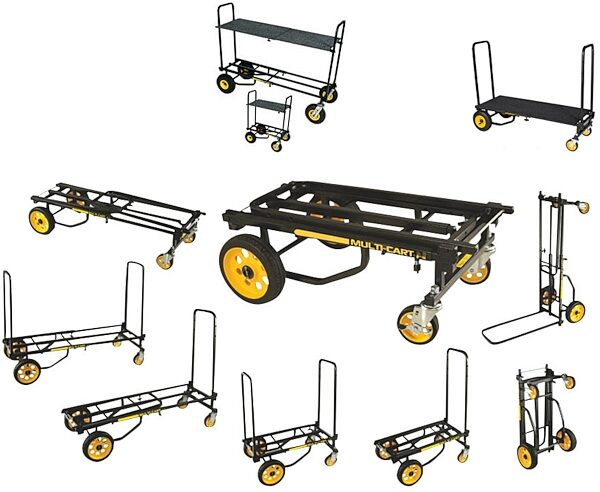 RocknRoller Multi-Cart Equipment Cart with R-Trac Wheels, R10RT, with RocknRoller RSD10 Decking System, cart