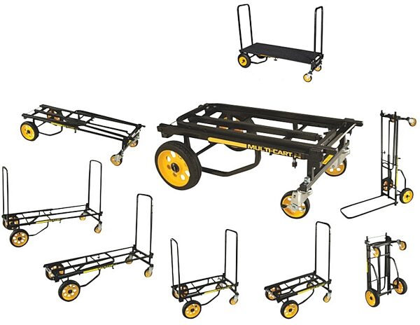 RocknRoller R2RT Multi-Cart, Black, with RocknRoller RSD2 Carpeted Deck for R2RT, cart