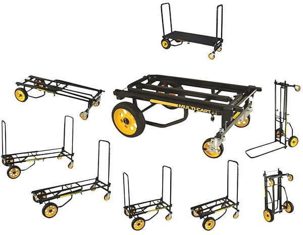 RocknRoller Multi-Cart Equipment Cart with R-Trac Wheels, R8RT, with RocknRoller RSD10 Decking System, cart