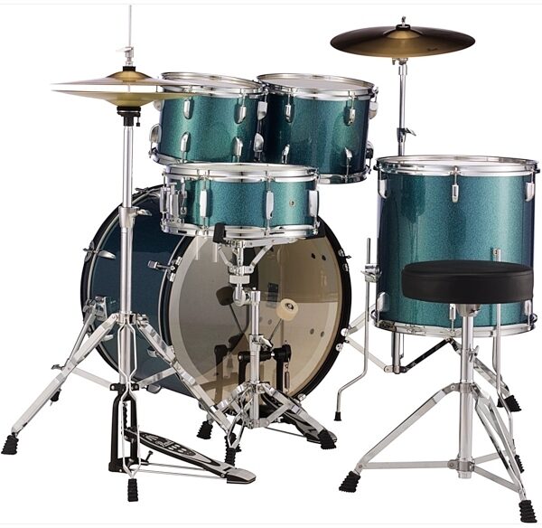 Pearl RS525SC Roadshow Complete Drum Kit, 5-Piece, Blue Glitter, Back
