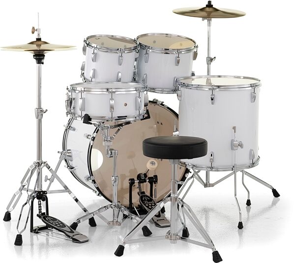 Pearl RS525SC Roadshow Complete Drum Kit, 5-Piece, Pure White, Action Position Back