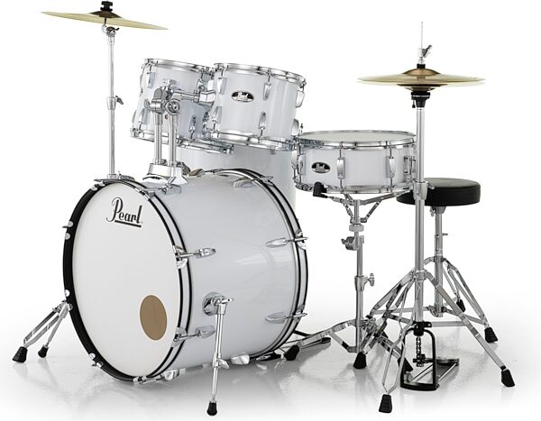 Pearl RS525SC Roadshow Complete Drum Kit, 5-Piece, Pure White, Action Position Back