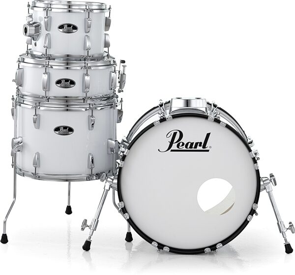 Pearl RS584C Roadshow Complete Bop Drum Kit, 4-Piece, Pure White, Action Position Back