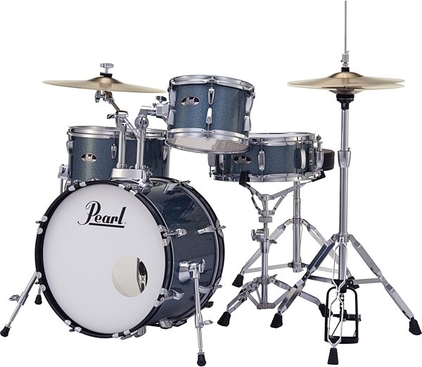 Pearl RS584C Roadshow Complete Bop Drum Kit, 4-Piece, Blue Glitter, Action Position Back