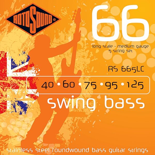 Rotosound Swing 66 5-String Electric Bass Guitar Strings (Long Scale), RS665LC