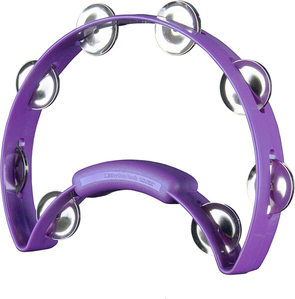 Rhythm Tech Solo Tambourine, Purple with Nickel Jingles, RT1280, Action Position Back