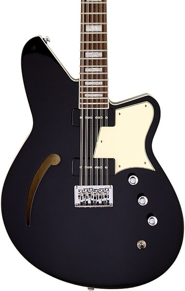 Reverend Airwave Electric Guitar, 12-String, Midnight Black, Action Position Back