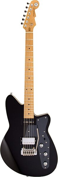 Reverend Double Agent W Electric Guitar, Midnight Black, Action Position Back
