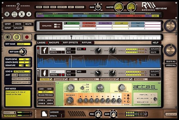 Sonoma RiffWorks Standard Guitar Recording Software, Layer Screenshot