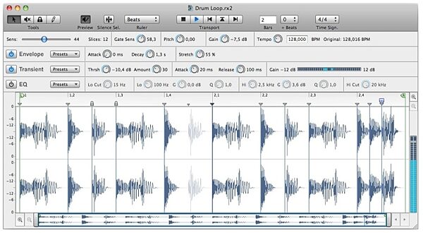 Propellerhead ReCycle 2.2 Loop Editing Software, Screenshot